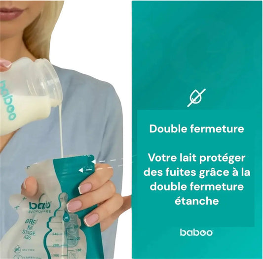 Sachets de conservation du lait maternel BABOO (25 pièces) BB Cigogne