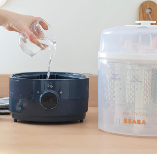 BEABA , Stéril'express évolutif 2 en 1 night blue : Stérilisateur électrique vapeur BB Cigogne