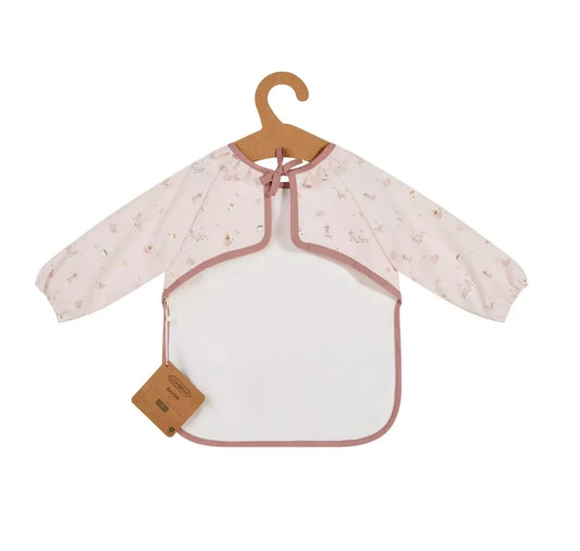 Bavoir tablier à manches Combelle - ROSE CLAIR BB Cigogne