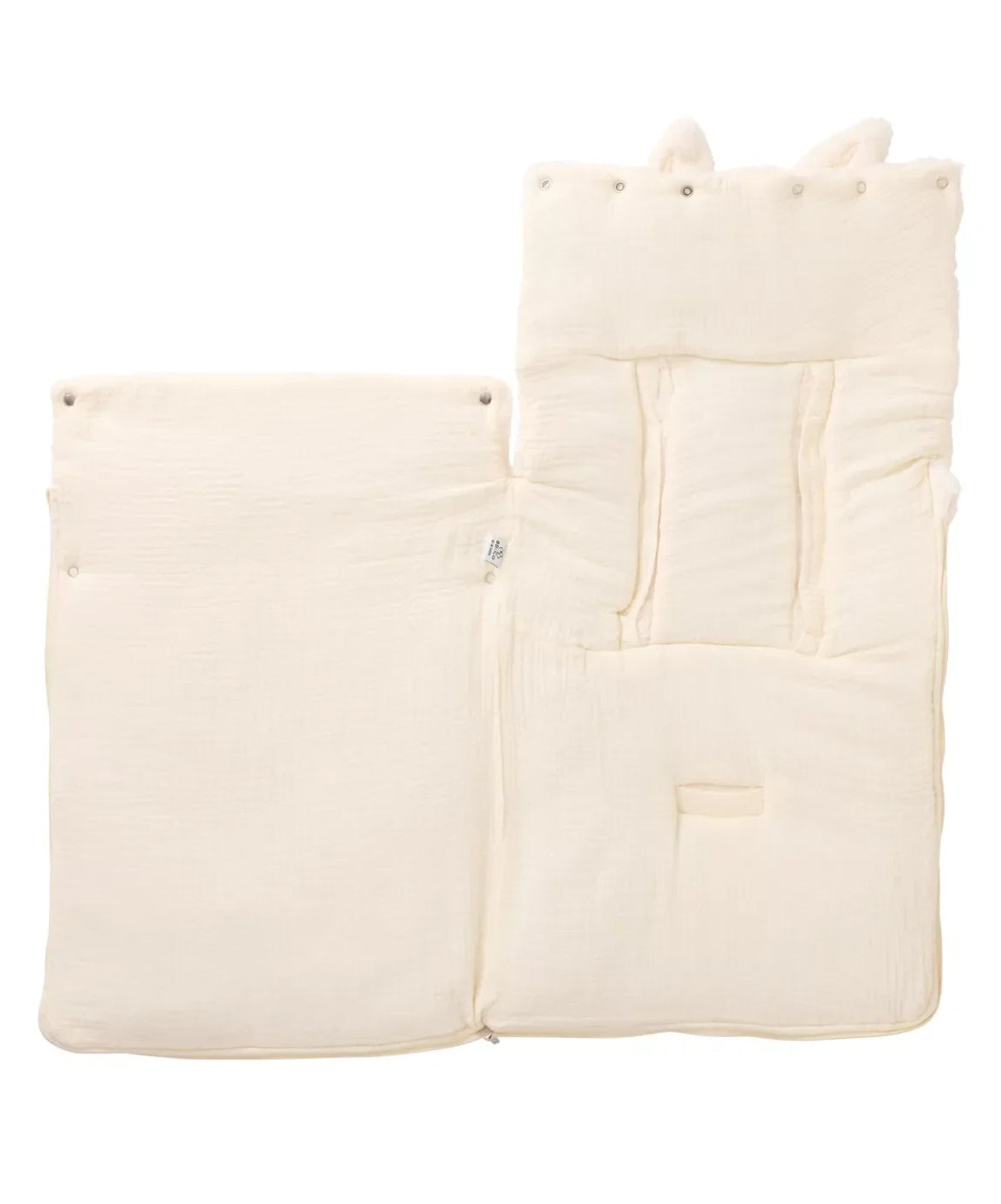 Nid d’ange fausse fourrure angora doublé gaze de coton - IVOIRE BB Cigogne