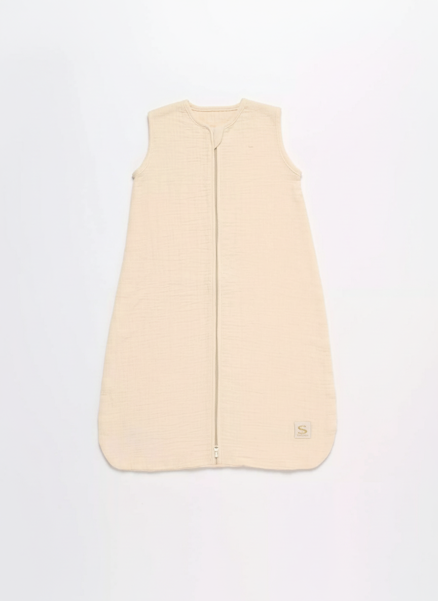 Gigoteuse d'été bébé en double gaze de coton - UNI VANILLA Sauthon