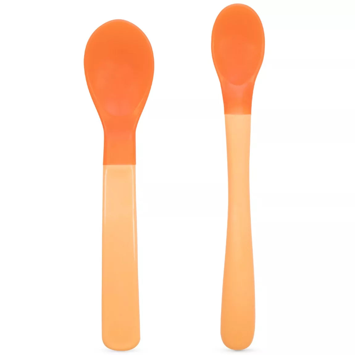 Lot de 2 cuillères BABOO® thermosensibles, à embout souple - PEACHY KEEN