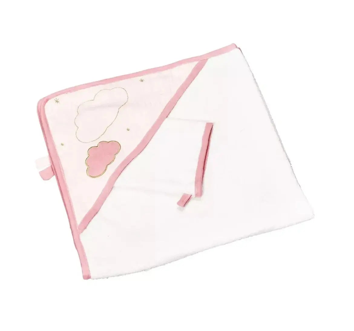 Cape de bain + Gant - NUAGE ROSE Sauthon