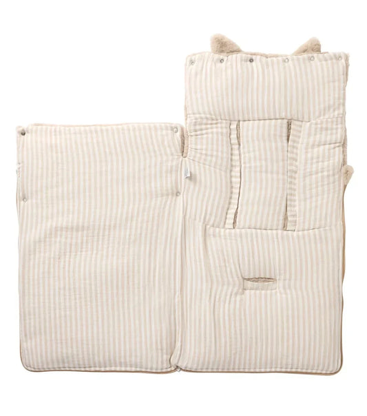 Nid d’ange fausse fourrure angora doublé gaze de coton - BEIGE BB Cigogne