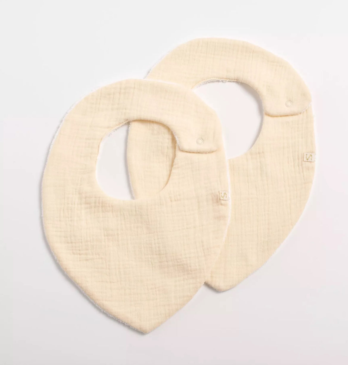 Lot 2 bavoirs - UNI VANILLA BB Cigogne