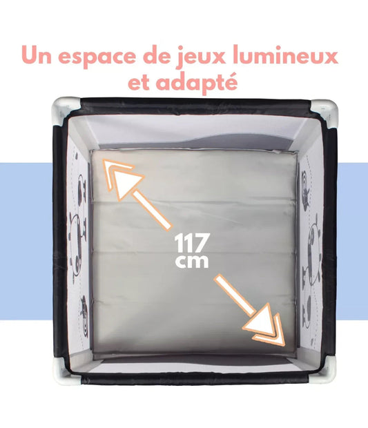 Parc/berceau bébé pliant 90 x 90cm avec Rehausse BB Cigogne