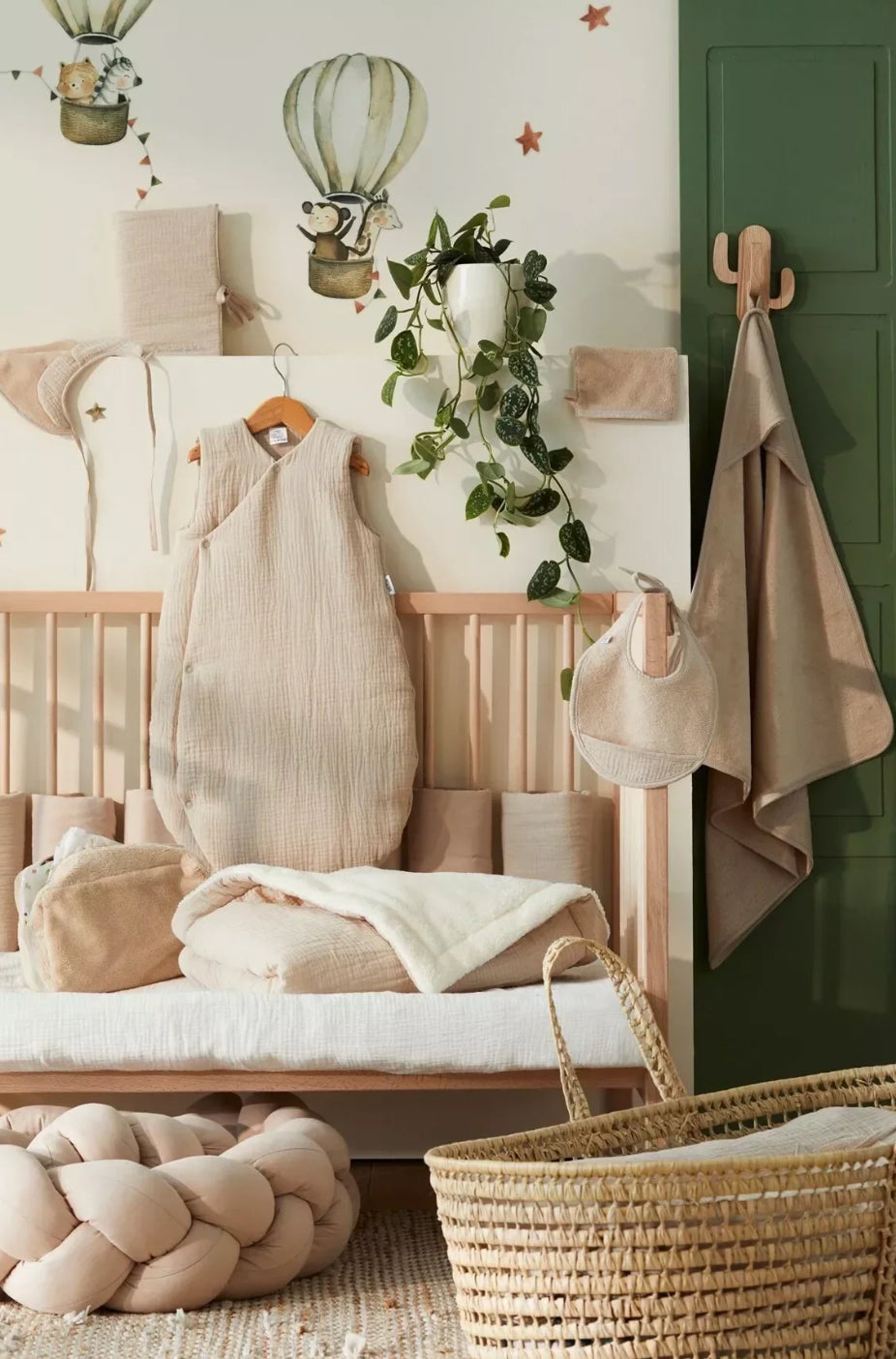 Couverture peluche double gaze & microfibre - BISCUIT BB Cigogne