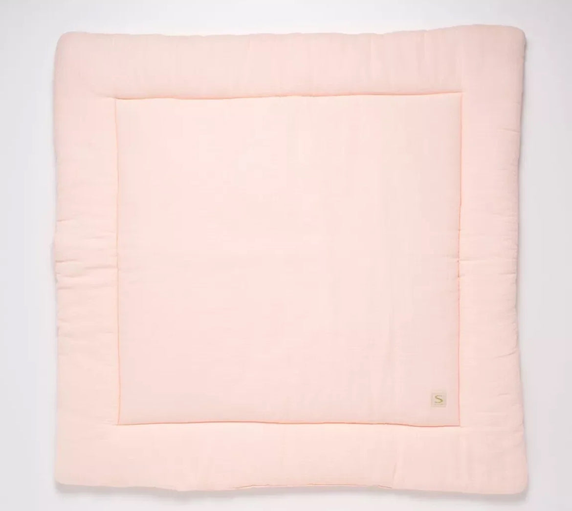 Grand tapis de jeu en double gaze de coton - UNI PETALE BB Cigogne