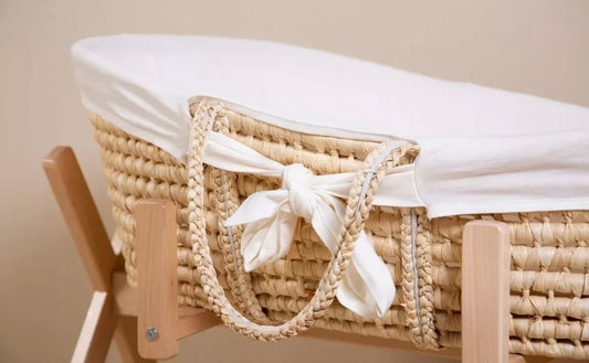 CHILDHOME, Panier moise + matelas + habillage jersey -BLANC BB Cigogne