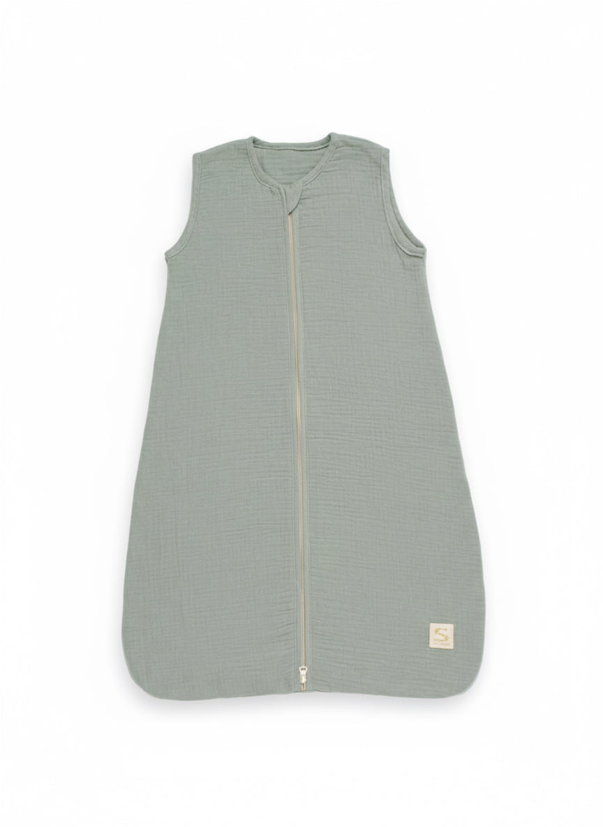 Gigoteuse d'été bébé en double gaze de coton - UNI SAUGE BB Cigogne