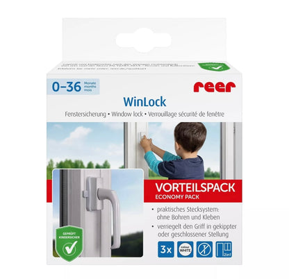 Serrure de porte fenêtre et balcon WinLock ( 3 pièces) - BLANC BB Cigogne