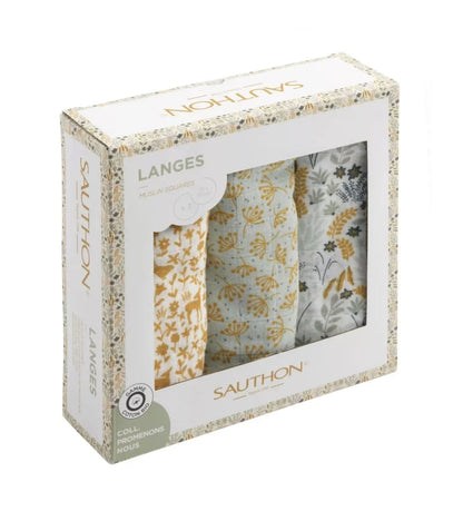 Boîte de 3 langes bio - PROMENONS NOUS BB Cigogne