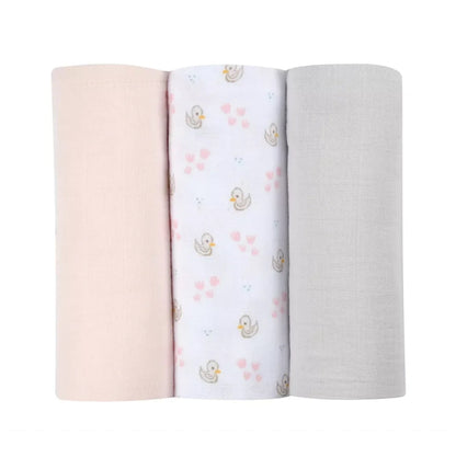 Boîte de 3 langes BEABA - CYGNE BB Cigogne