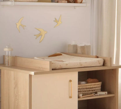 Matelas à langer en double gaze de coton et sa serviette - ORSINO BB Cigogne