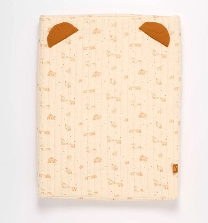 Matelas à langer en double gaze de coton et sa serviette - ORSINO BB Cigogne