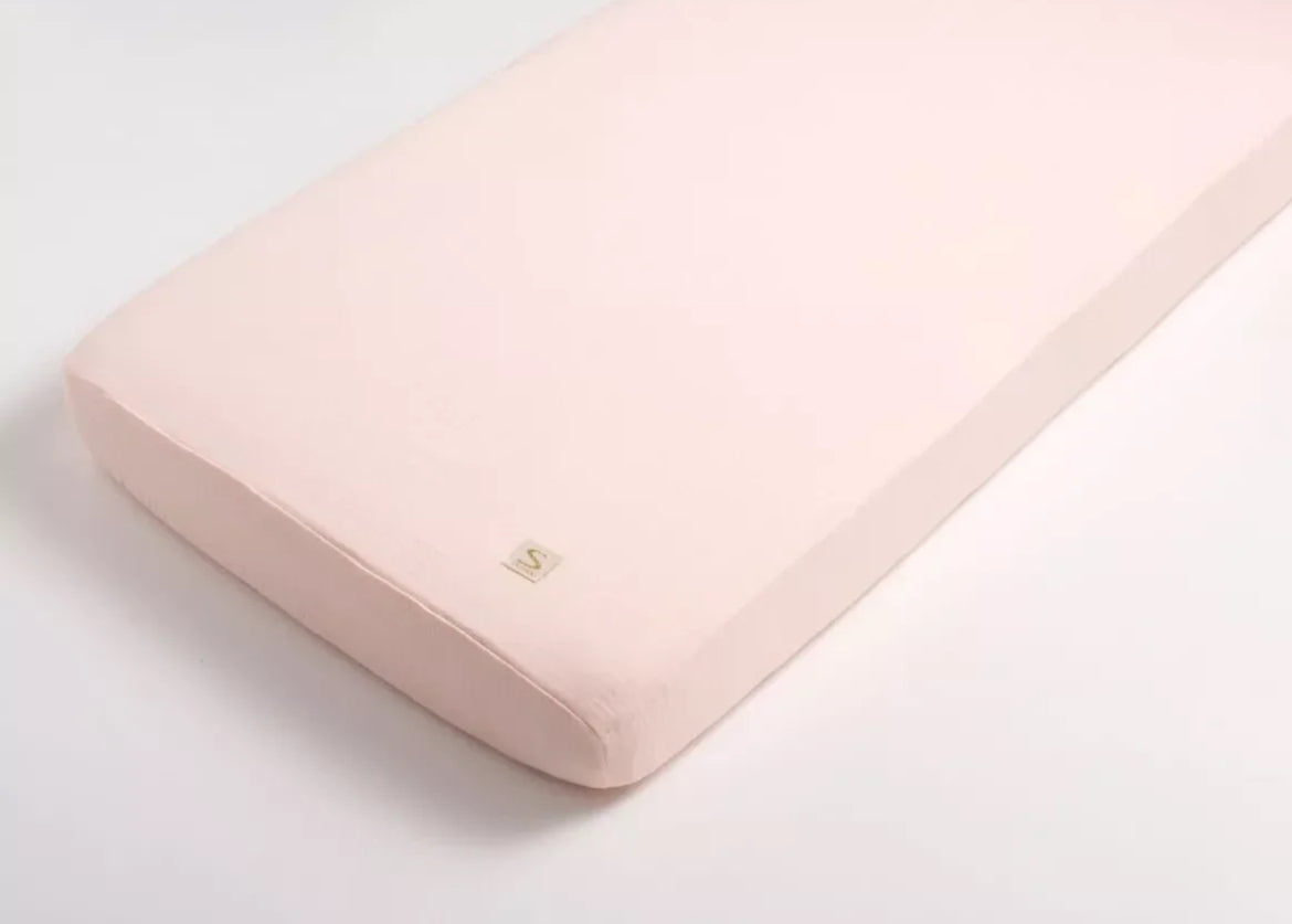 Draps housse bébé en coton bio - UNI PETALE BB Cigogne