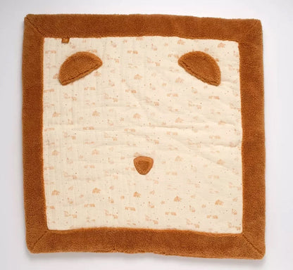 Grand tapis de jeu en double gaze de coton et sherpa - ORSINO BB Cigogne