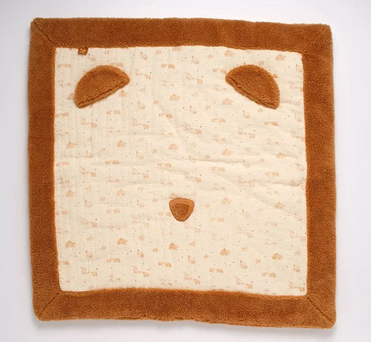 Grand tapis de jeu en double gaze de coton et sherpa - ORSINO BB Cigogne