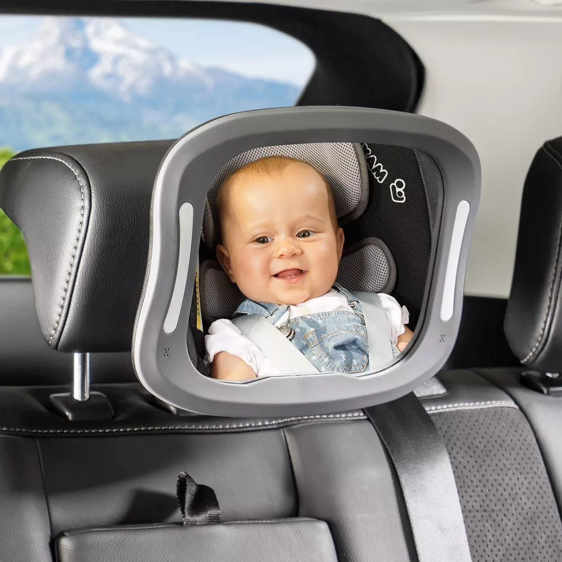 BabyView LED - miroir de sécurité pour voiture avec éclairage
