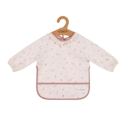 Bavoir tablier à manches Combelle - ROSE CLAIR BB Cigogne