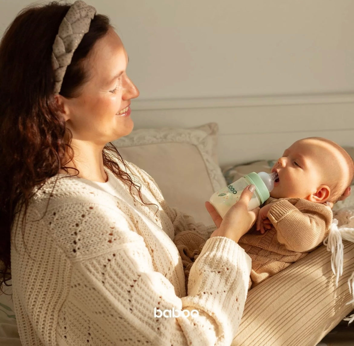 Biberon anti-colique 180 ml (0+ mois) Vert - BABOO BB Cigogne