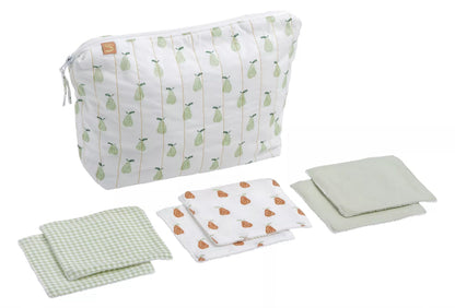 Trousse de toilette + Carrés éponges - BOTANICA BB Cigogne