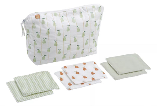 Trousse de toilette + Carrés éponges - BOTANICA BB Cigogne