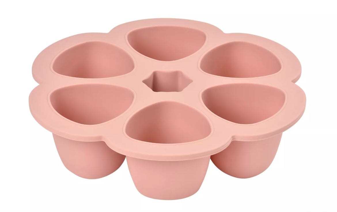 BEABA, Multiportions silicone 6 x 150 ml old pink BB Cigogne