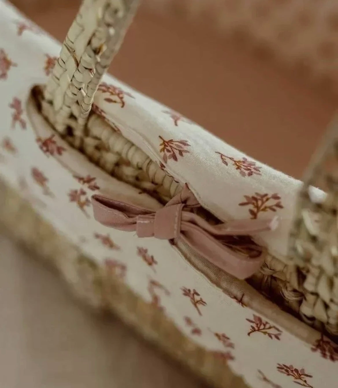 Couffin - ECRU FLEURIS ROSE BB Cigogne