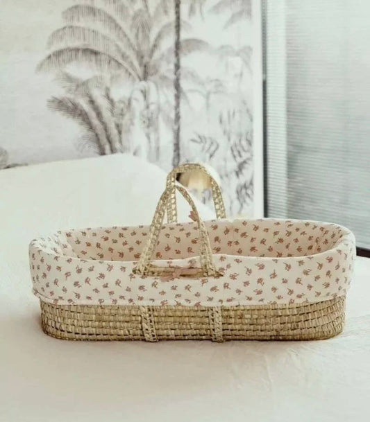 Couffin - ECRU FLEURIS ROSE BB Cigogne