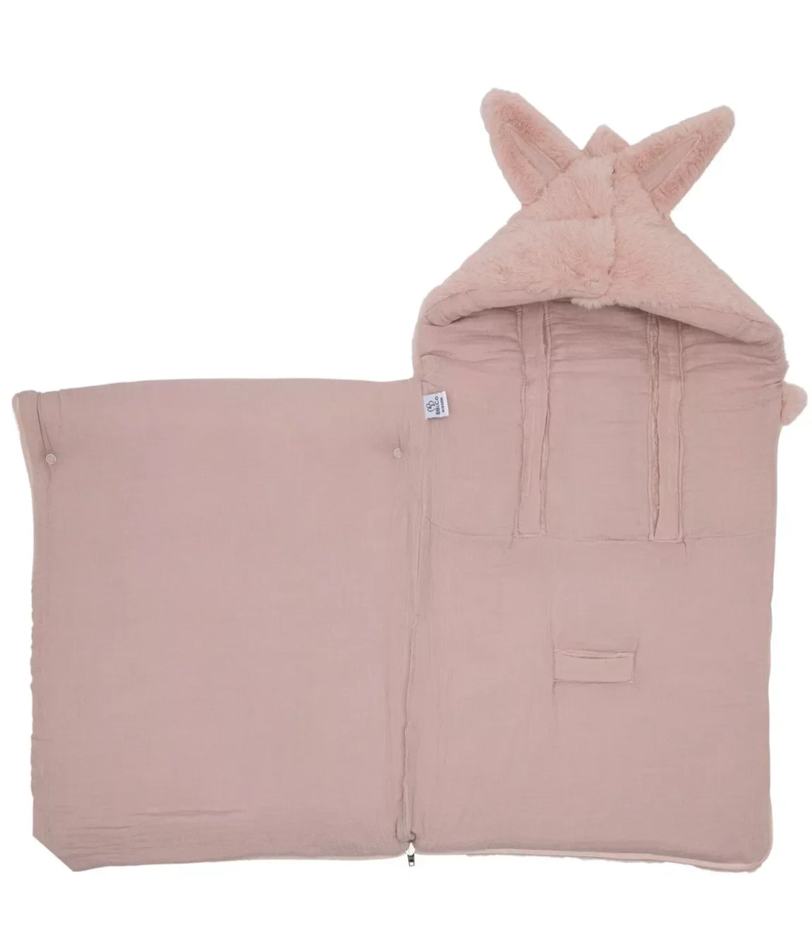 Nid d’ange fausse fourrure angora doublé gaze de coton - PETALE BB Cigogne