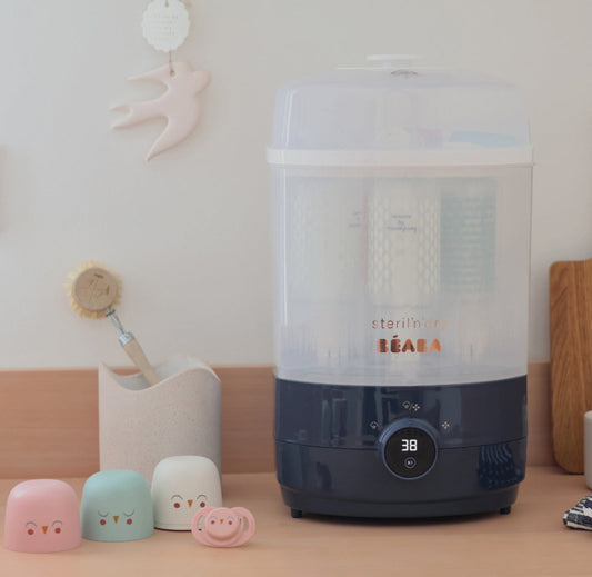 BEABA , Stéril'express évolutif 2 en 1 night blue : Stérilisateur électrique vapeur BB Cigogne