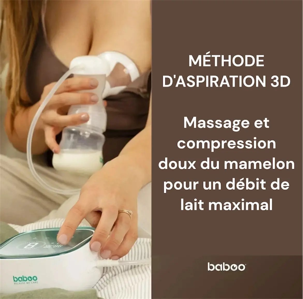 Tire-lait électrique BABOO avec technologie d'aspiration 3D BB Cigogne