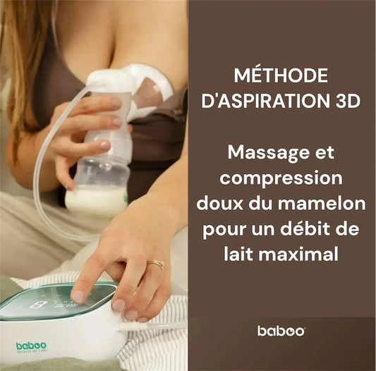 Tire-lait électrique BABOO avec technologie d'aspiration 3D BB Cigogne