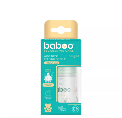 Biberon anti-colique 180 ml (0+ mois) Vert - BABOO BB Cigogne