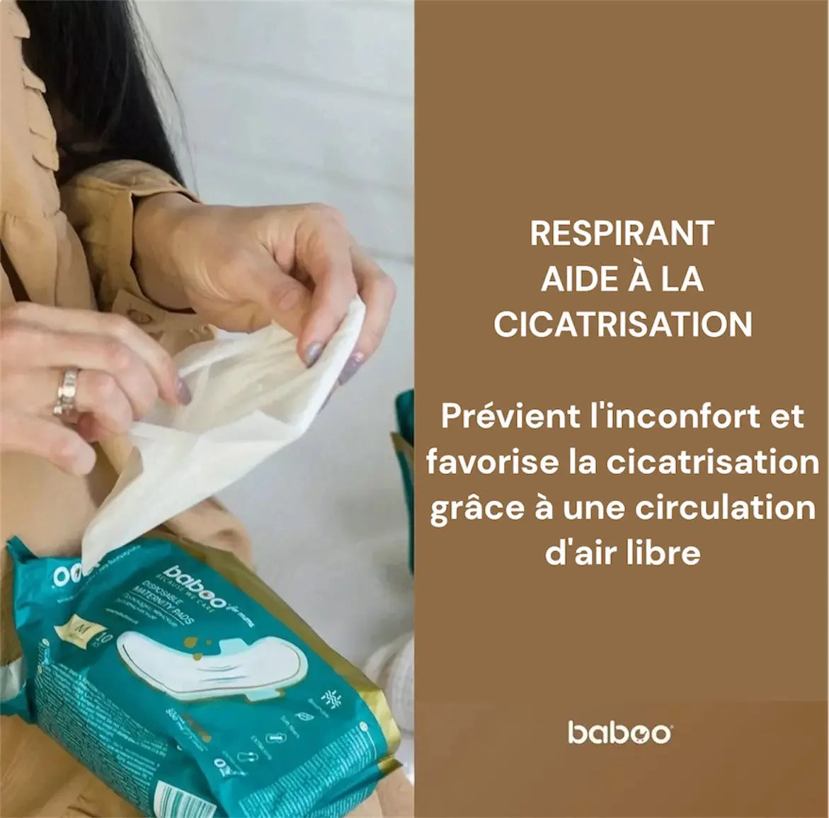 Serviettes hygiéniques de maternité jetables BABOO (Taille M, x10 pièces) BB Cigogne