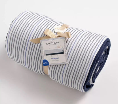 Tour de lit en double gaze de coton - MARINIERE BB Cigogne