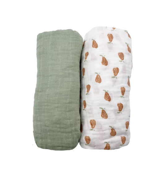 Lot de 2 draps housse bio - BOTANICA BB Cigogne