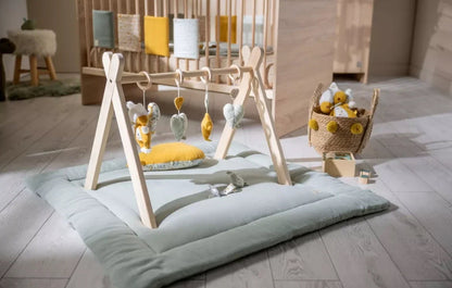 Grand tapis de jeu en double gaze de coton - UNI SAUGE BB Cigogne