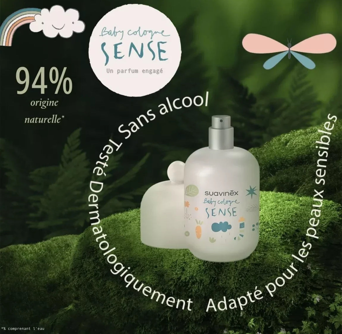 SUAVINEX, SET LAPIN ET COLOGNE SENSE 100ML BB Cigogne