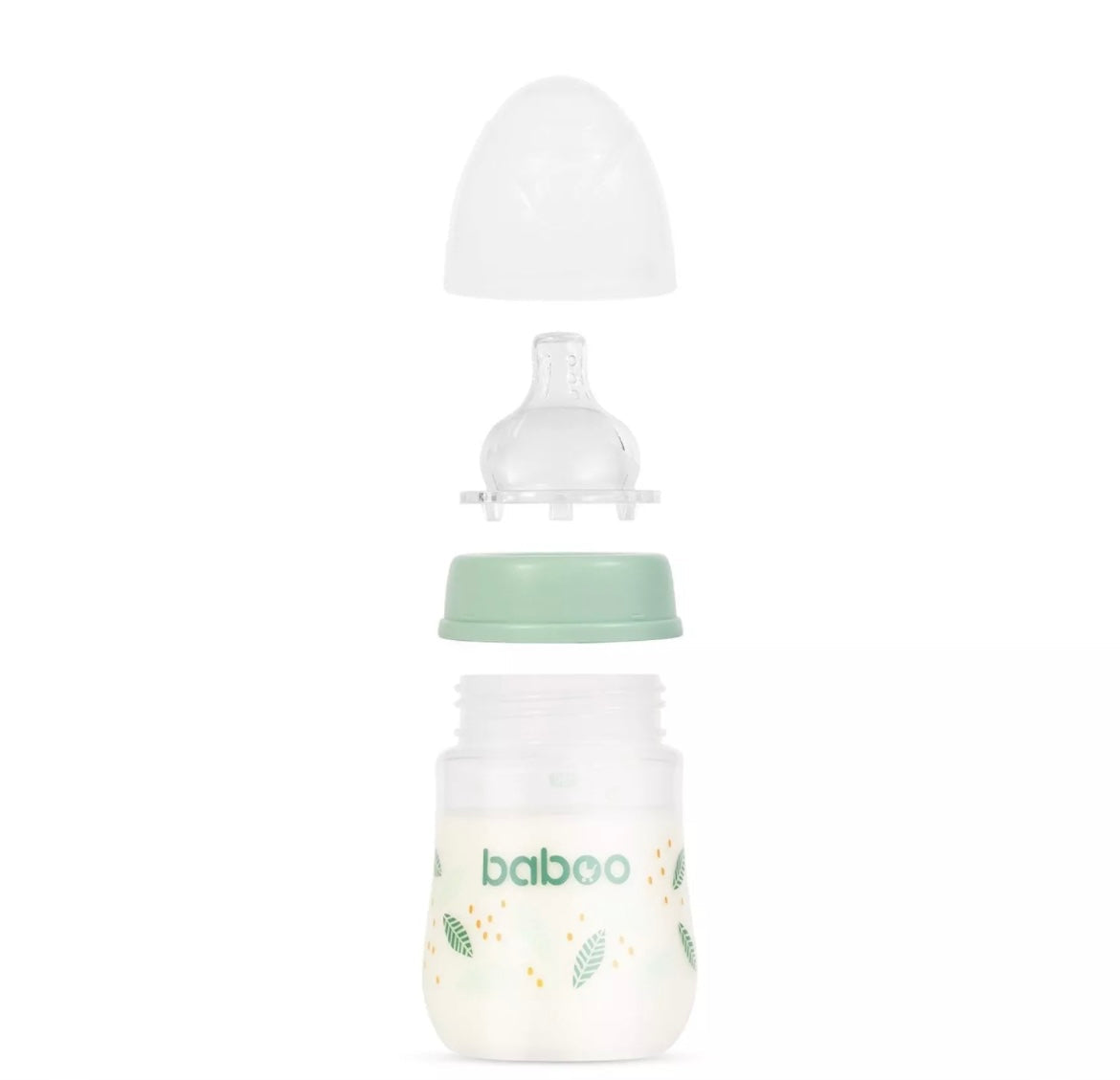 Biberon anti-colique 180 ml (0+ mois) Vert - BABOO BB Cigogne