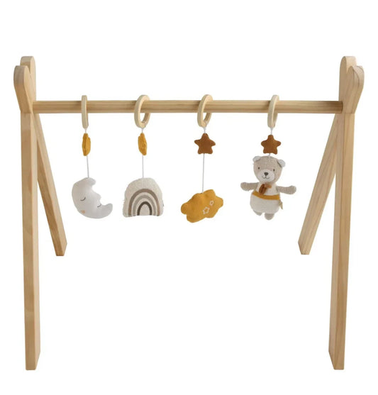 Arche d'éveil bois avec 4 jouets - PETIT SOLEIL BB Cigogne