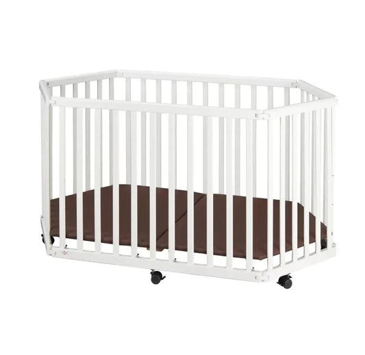 Parc bébé 6 coins Pliant - Blanc Tissi