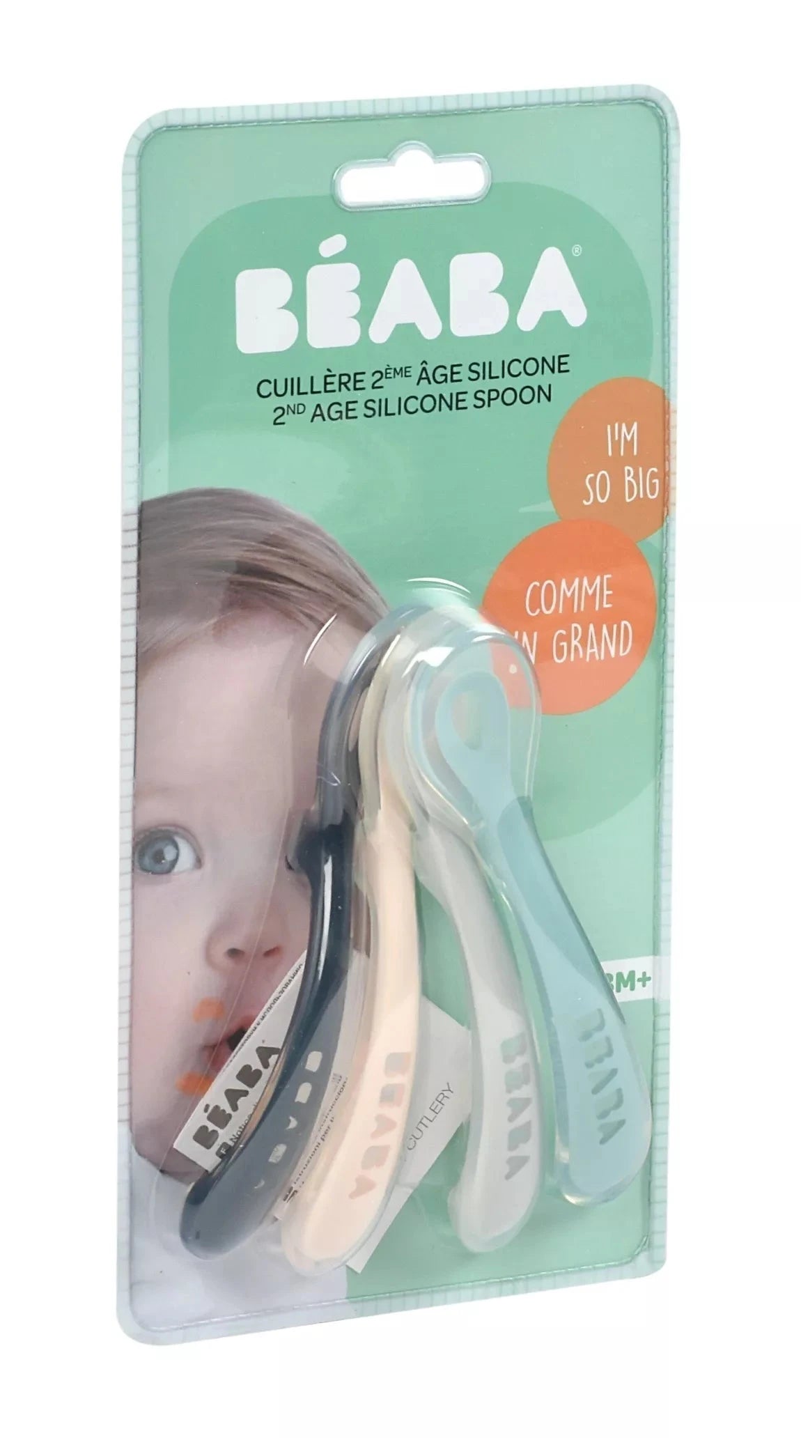 Lot 4 cuillères BEABA - Plusieurs coloris — Nuance BB Cigogne