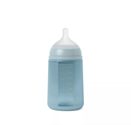 Biberon en silicone 250ml - BLEU BB Cigogne