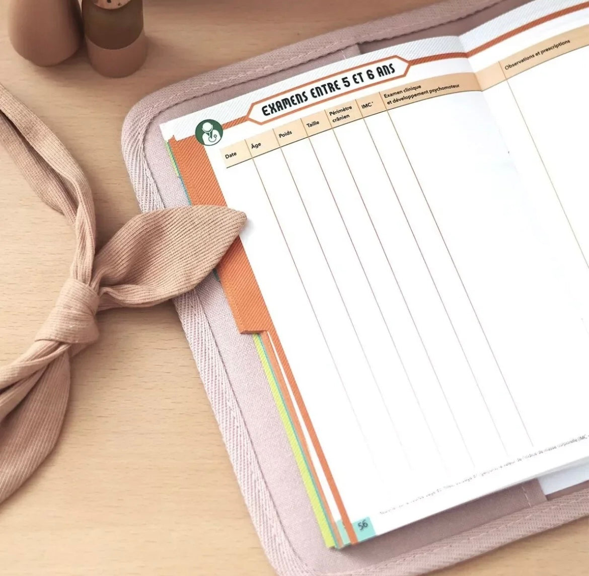 BEABA, Protège carnet de santé - ROSE POUDREE