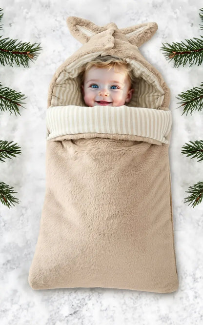 Nid d’ange fausse fourrure angora doublé gaze de coton - BEIGE BB&co