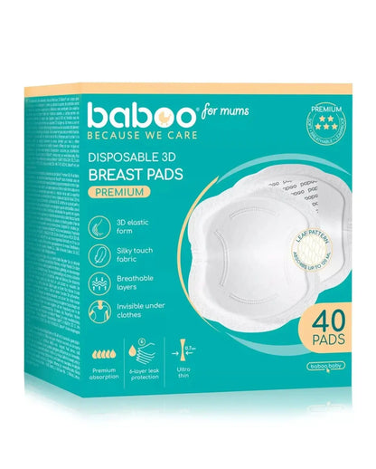 Coussinets d'allaitement jetables de qualité supérieure BABOO® (40 pièces) BB Cigogne