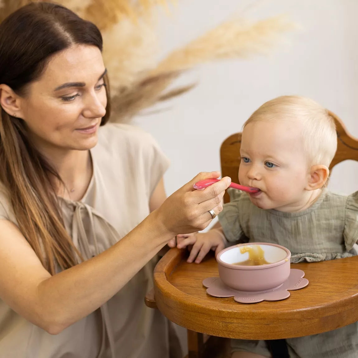 Bol en silicone BABOO® avec base à ventouse -  ROSE