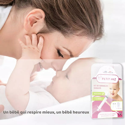Petit Nez Kit de Seringues nasales Mouche bébé Seringue nasale 2pcs 10 ml + récipient 30ml + Brosse Offerte Petit nez